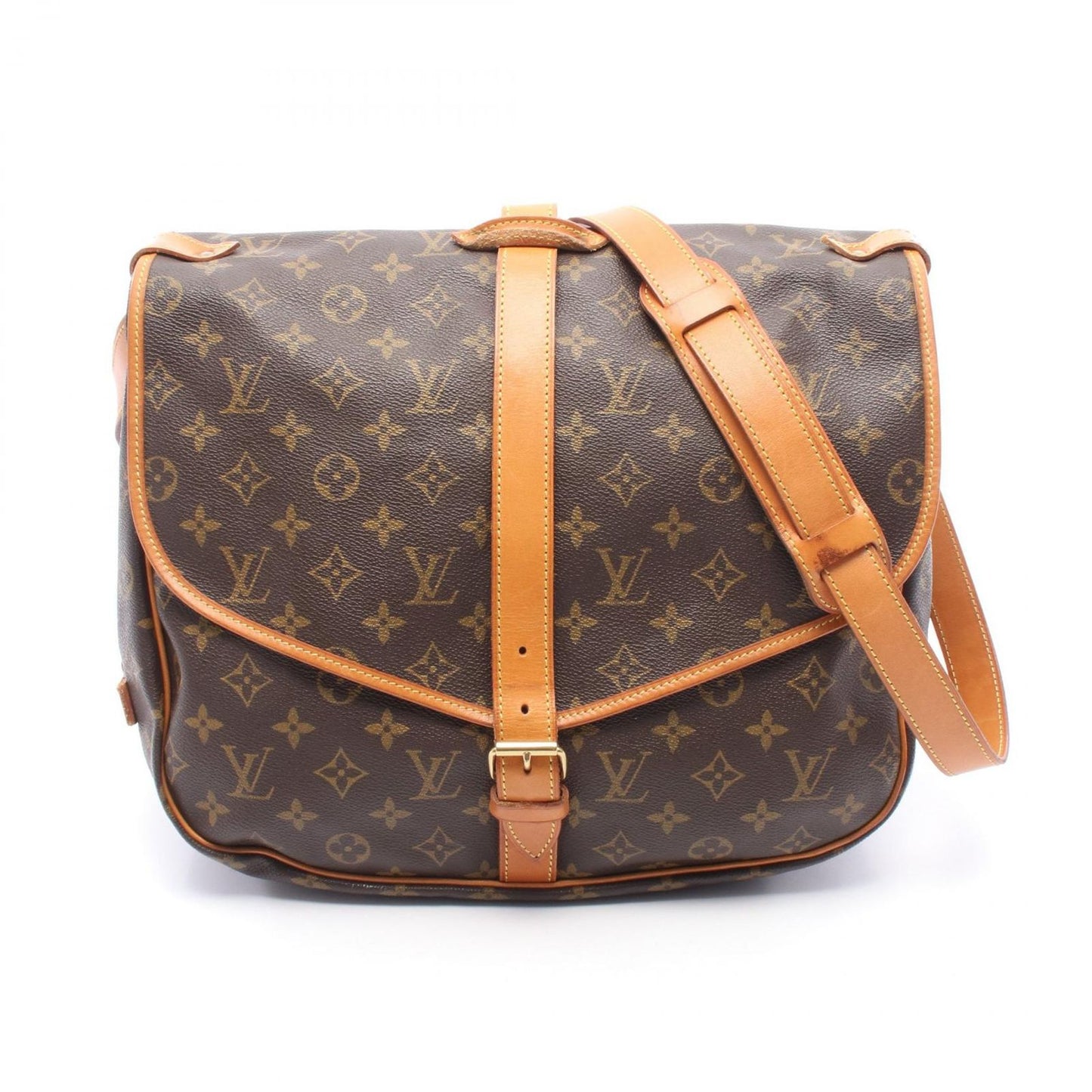 Louis Vuitton Shoulder Bag Saumur 35 Canvas Leather