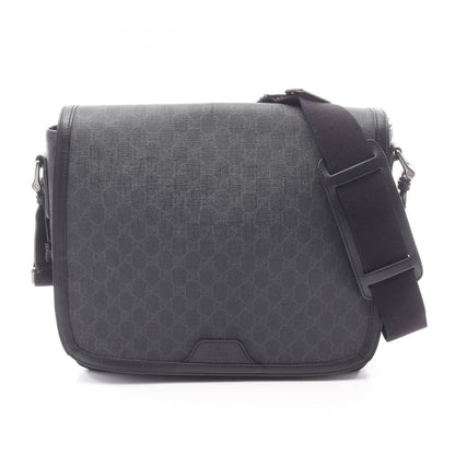 Gucci Shoulder Bag GG Supreme Black Canvas Leather