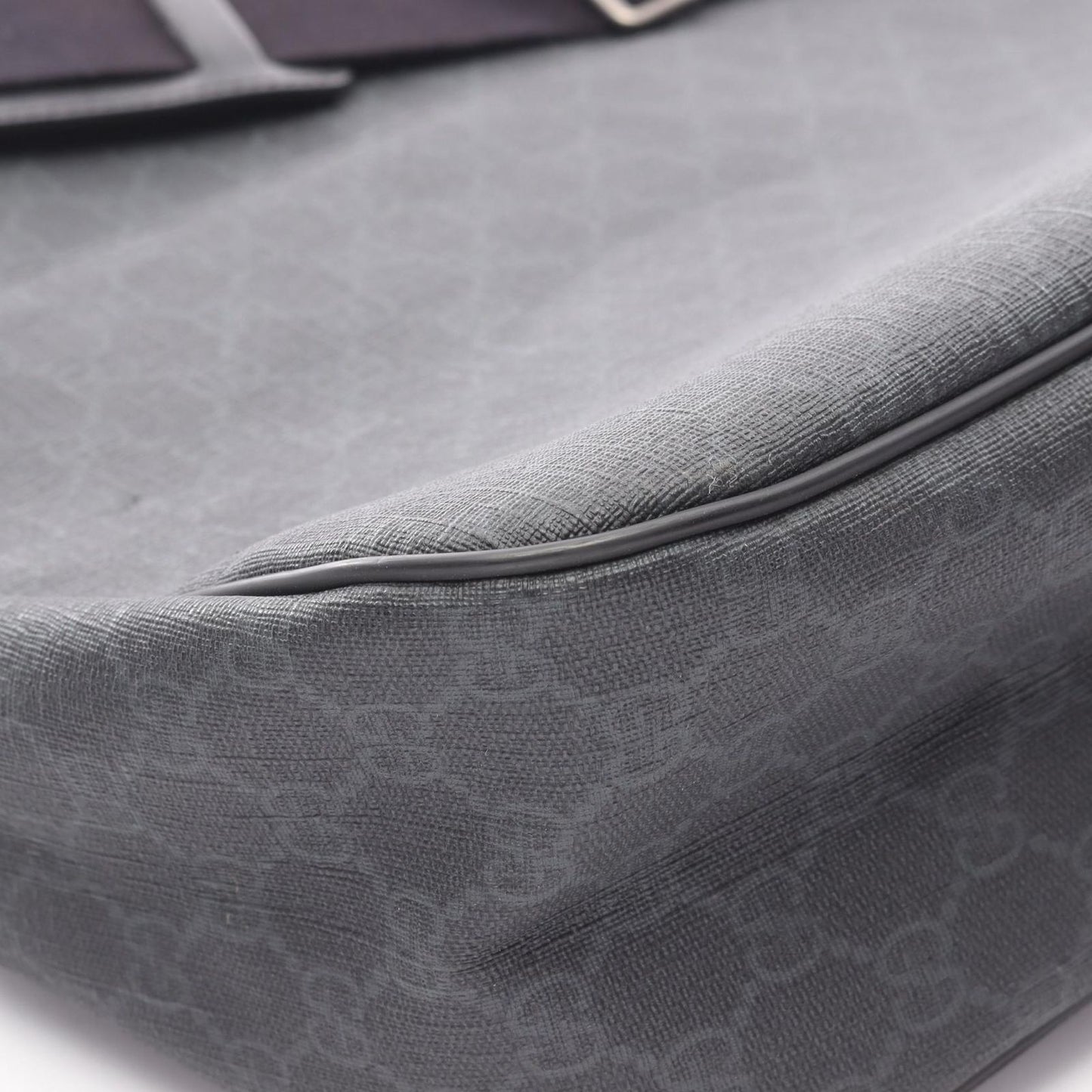Gucci Shoulder Bag GG Supreme Black Canvas Leather — view 5