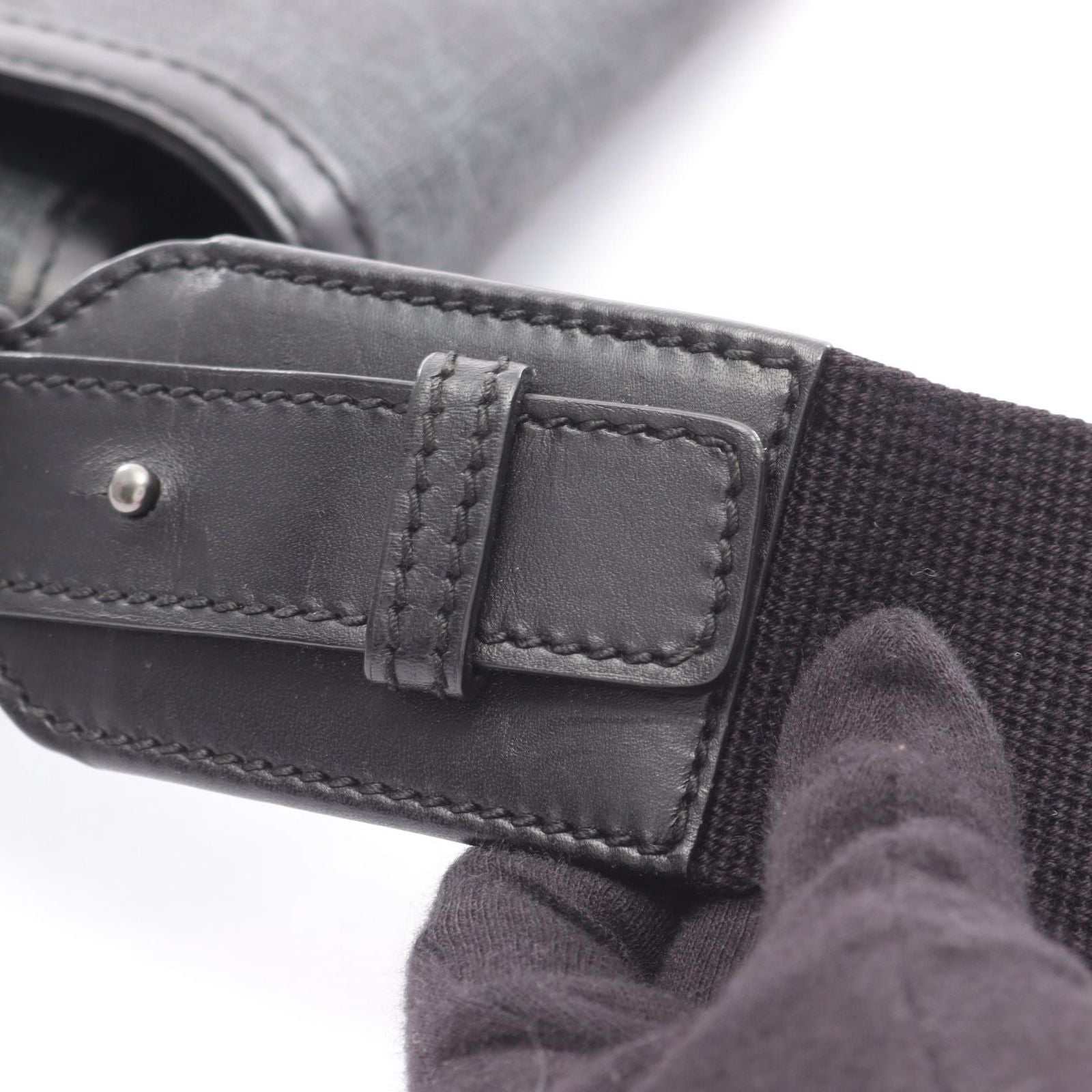 Gucci Shoulder Bag GG Supreme Black Canvas Leather — view 8