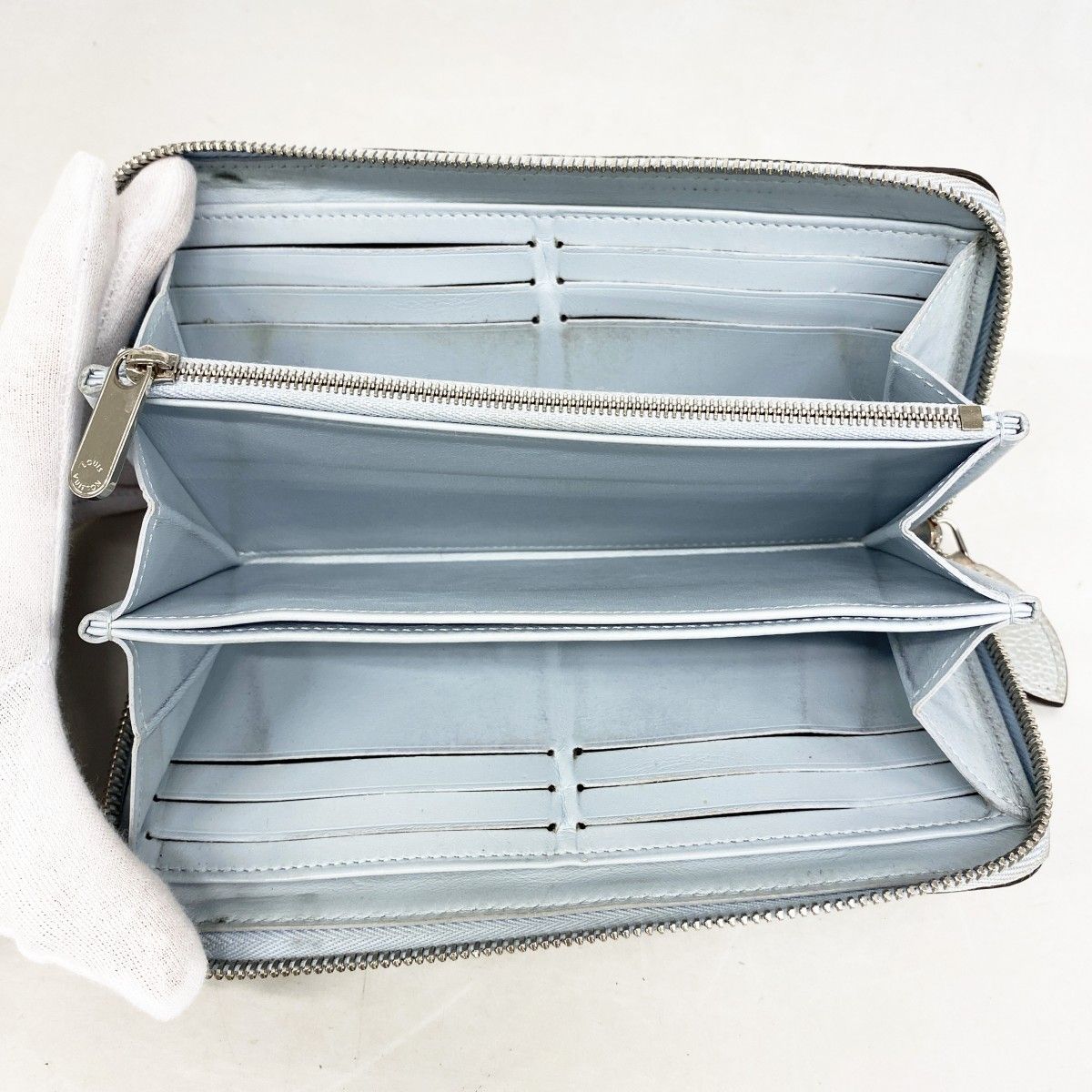 Louis Vuitton Wallet Mahina Zippy Blue Olympe — view 3
