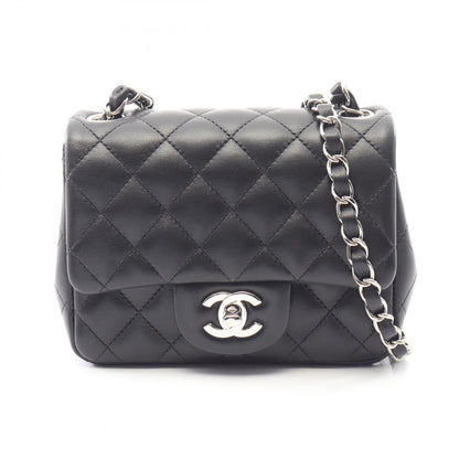 Chanel Shoulder Bag Mini Quilted Black Lambskin Chain