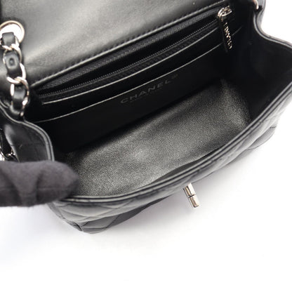 Chanel Shoulder Bag Mini Quilted Black Lambskin Chain — view 3