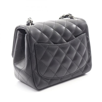 Chanel Shoulder Bag Mini Quilted Black Lambskin Chain — view 2