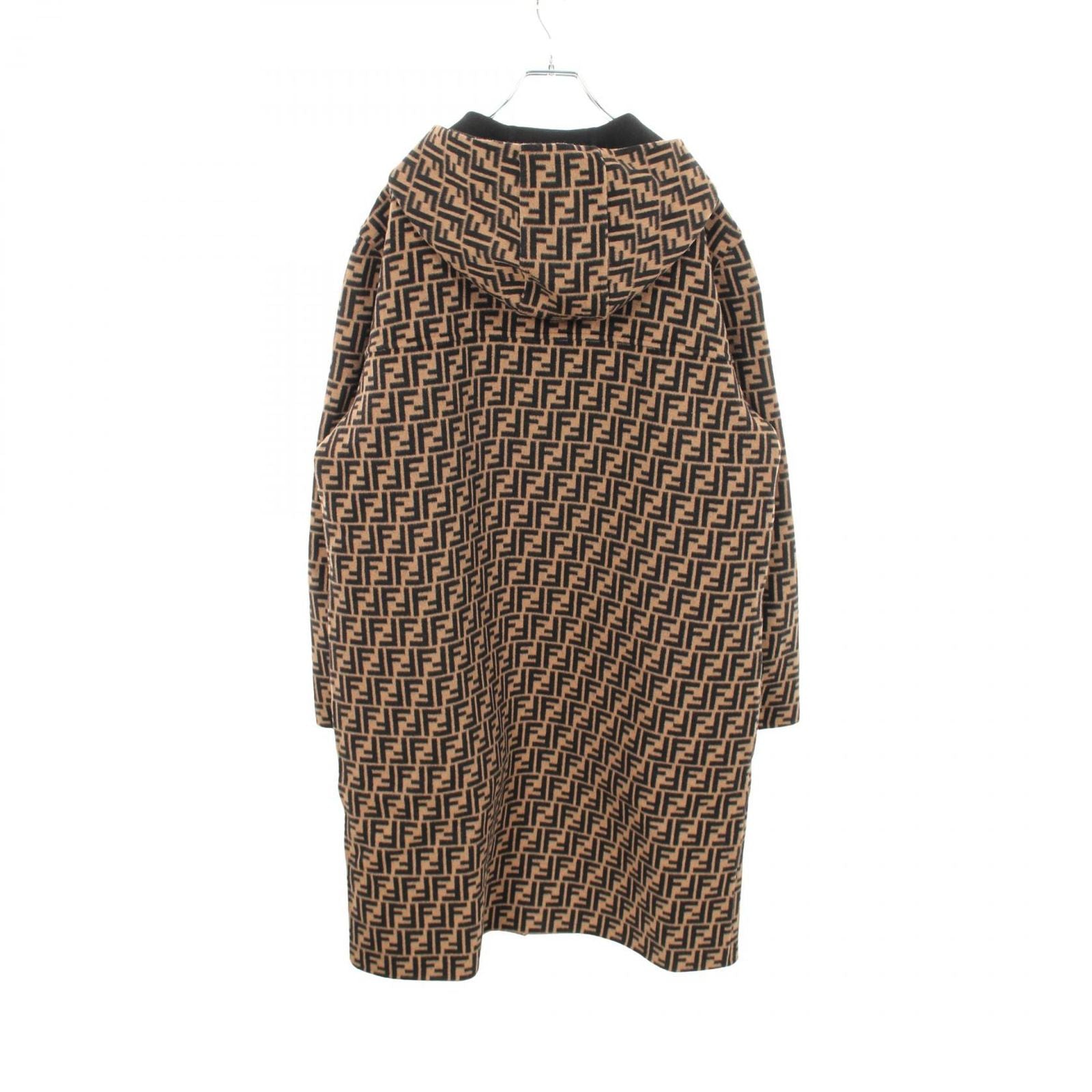 Fendi Zucca Hooded Reversible Wool Coat — view 2