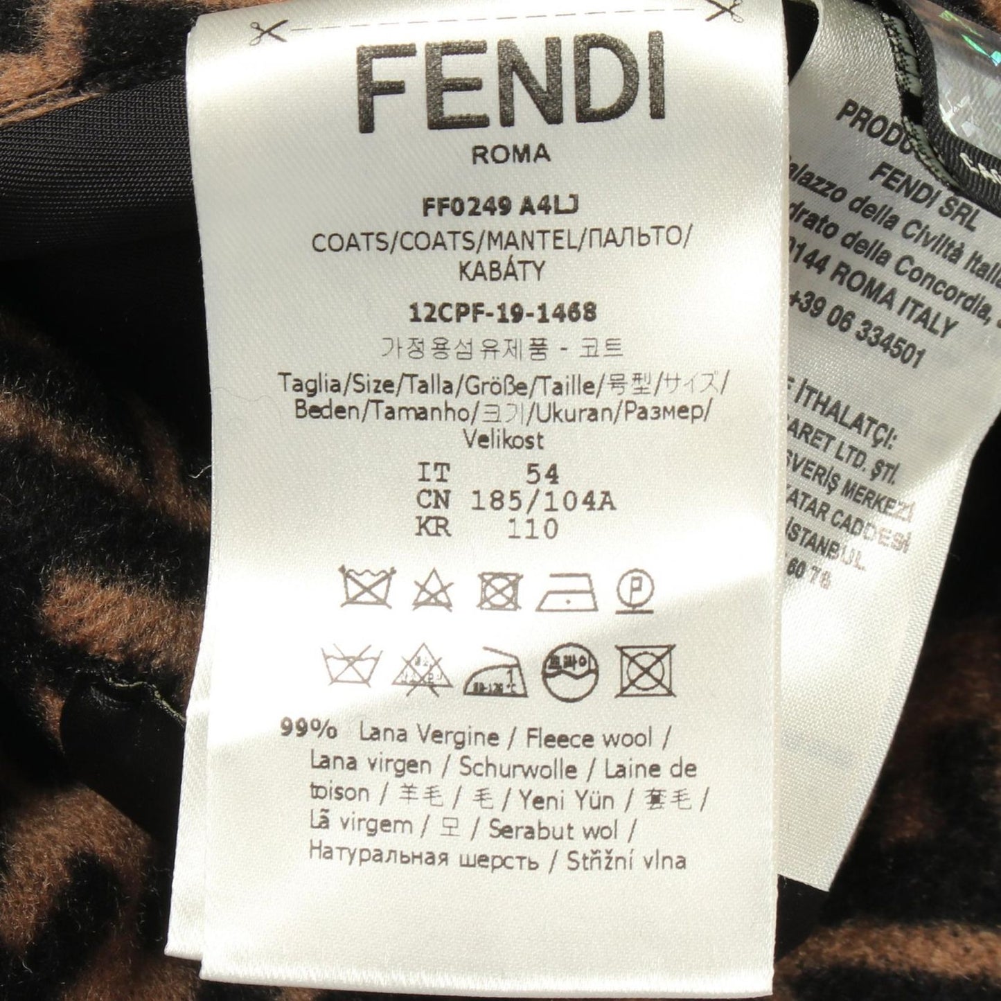 Fendi Zucca Hooded Reversible Wool Coat — view 5