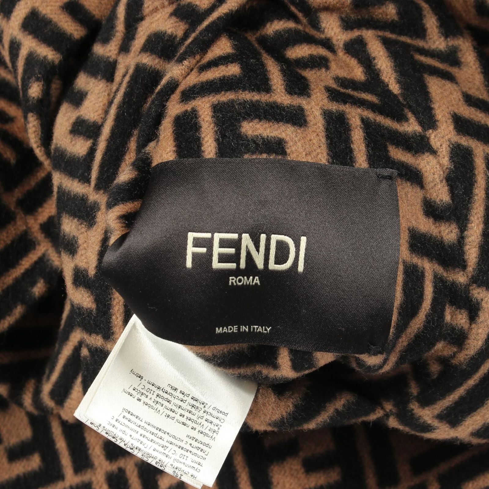 Fendi Zucca Hooded Reversible Wool Coat — view 4