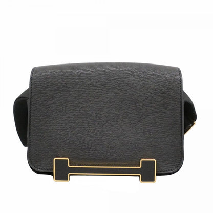 Hermes Shoulder Bag Geta Chevrumisor Black Gold — view 8