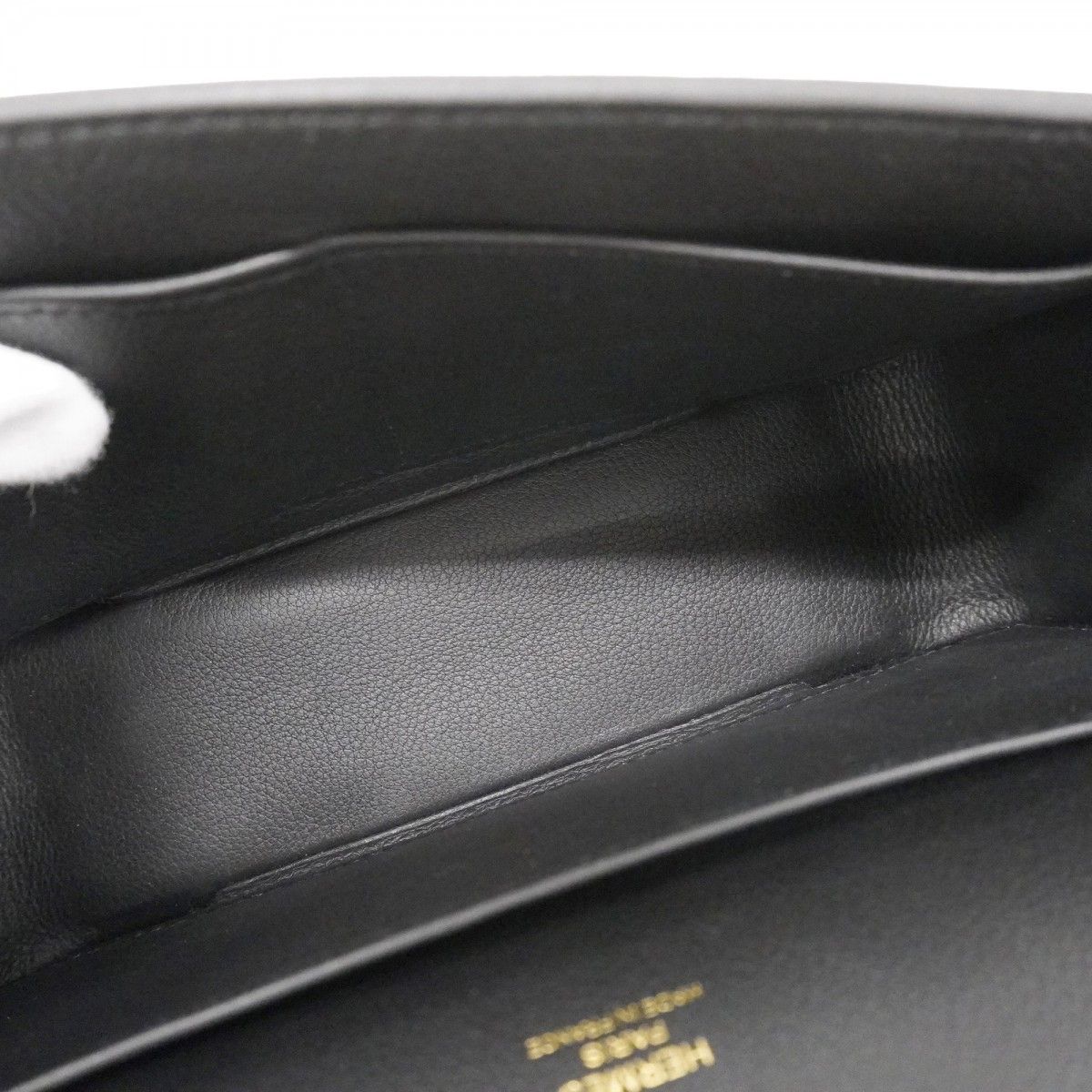 Hermes Shoulder Bag Geta Chevrumisor Black Gold — view 4