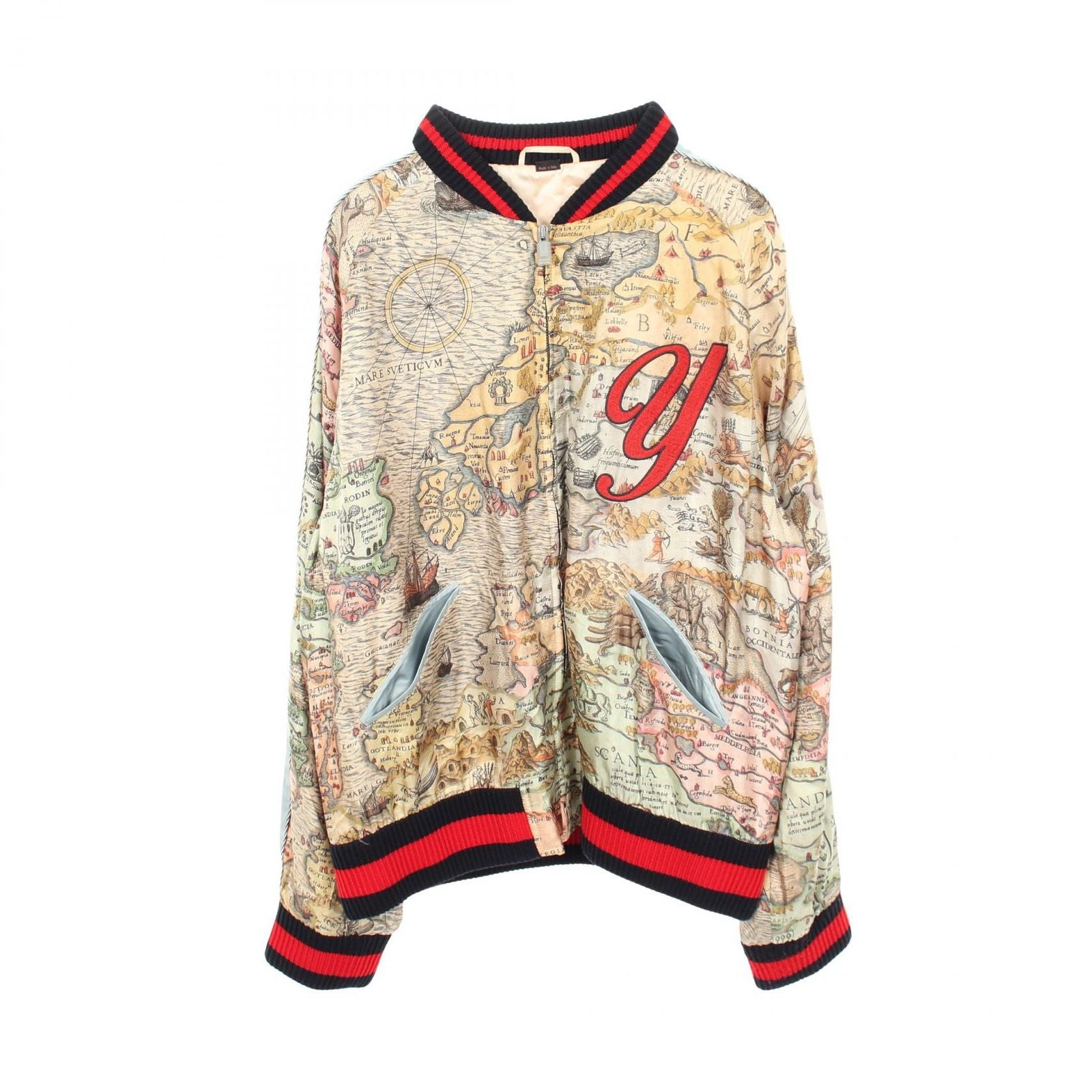 Gucci Jacket Diy Map Pattern Custom Made Silk