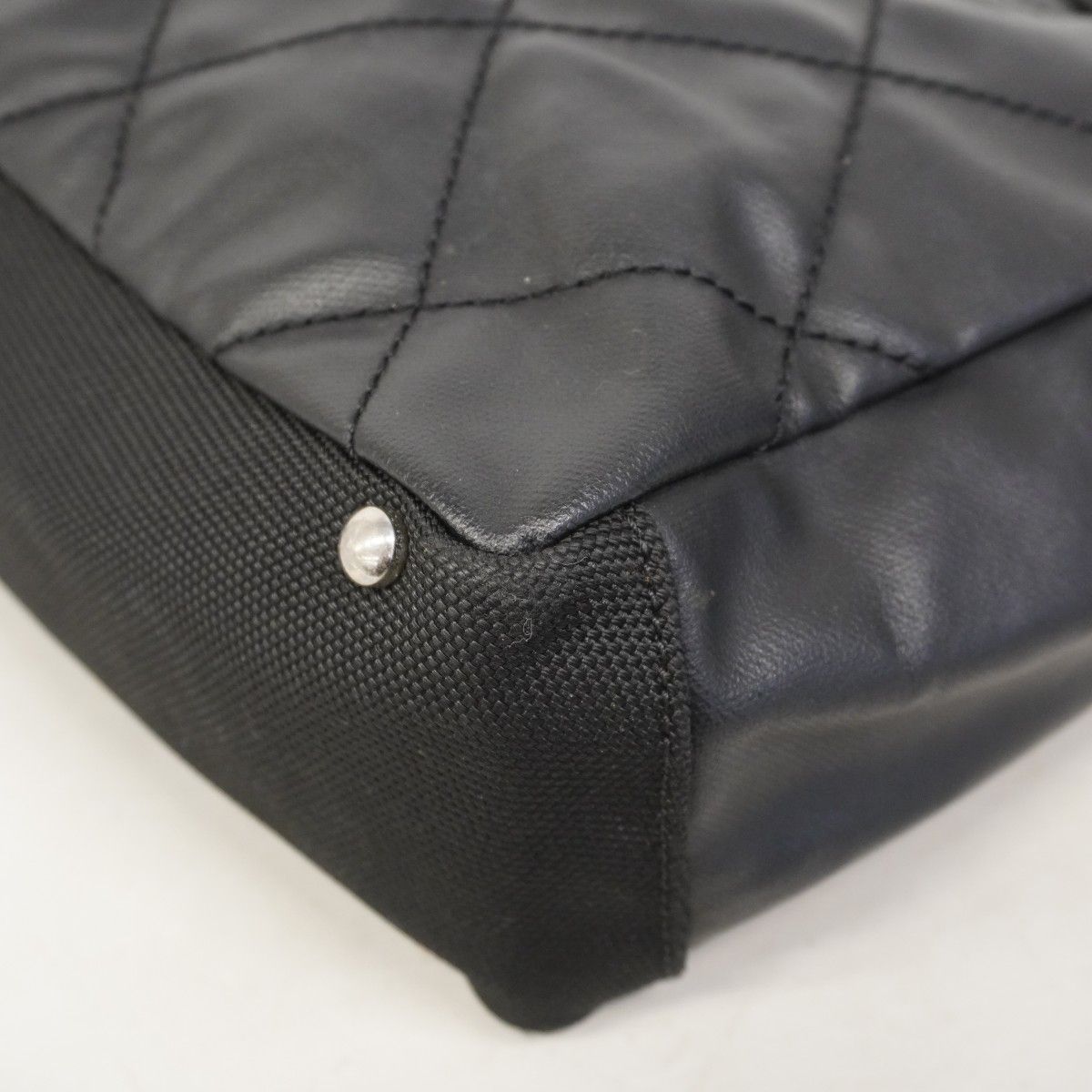 Chanel Tote Paris Biarritz Canvas Black Silver — view 6