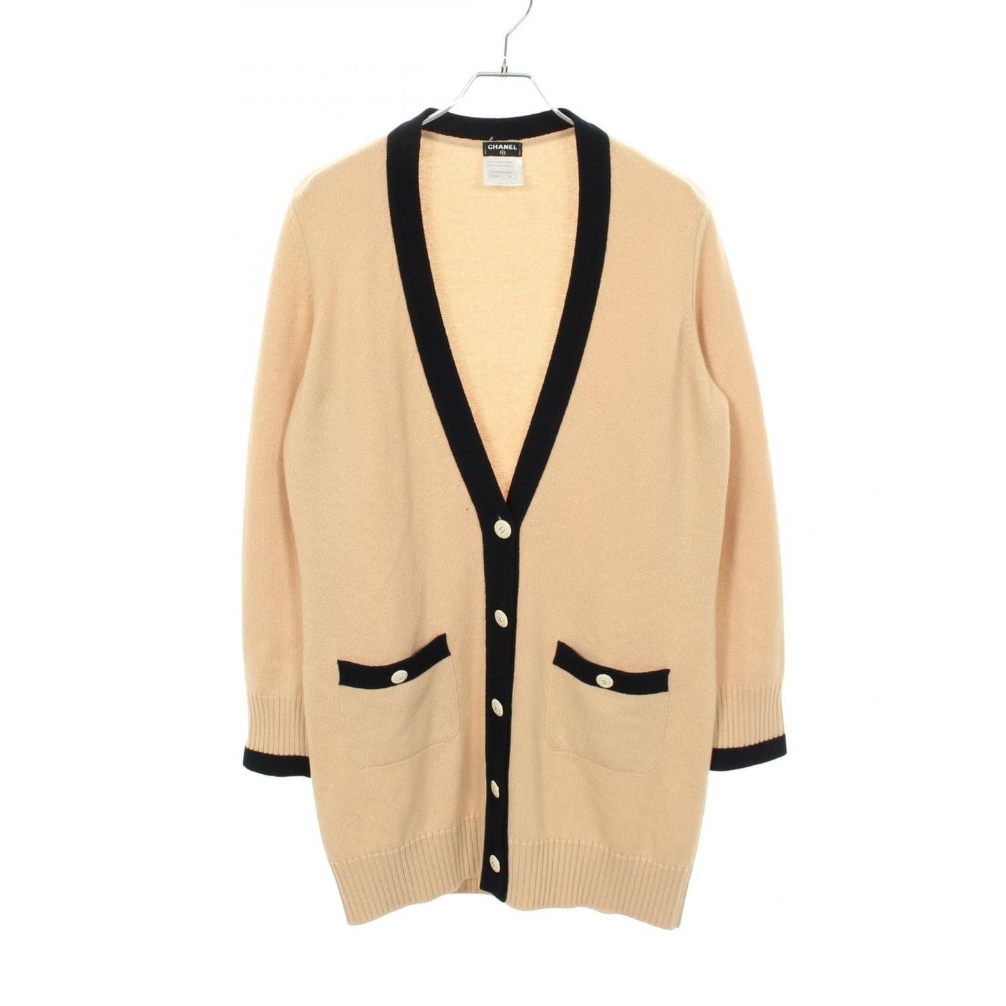 Chanel Cardigan CC Logo Button Long Cashmere