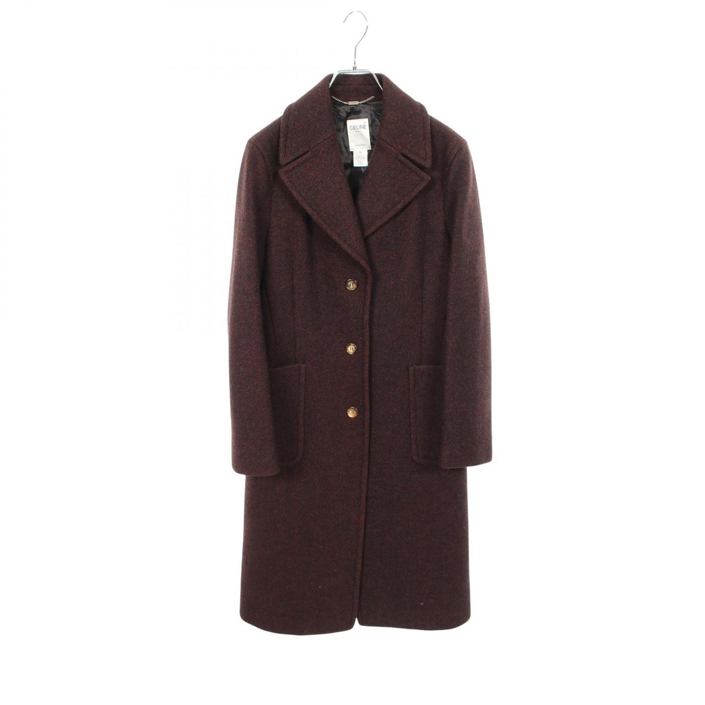 Celine Wool Coat Burgundy