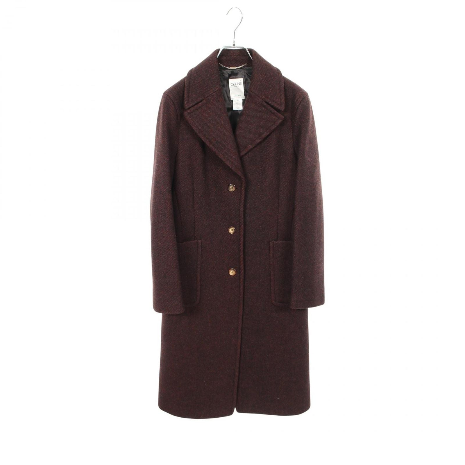 Celine Wool Coat Burgundy