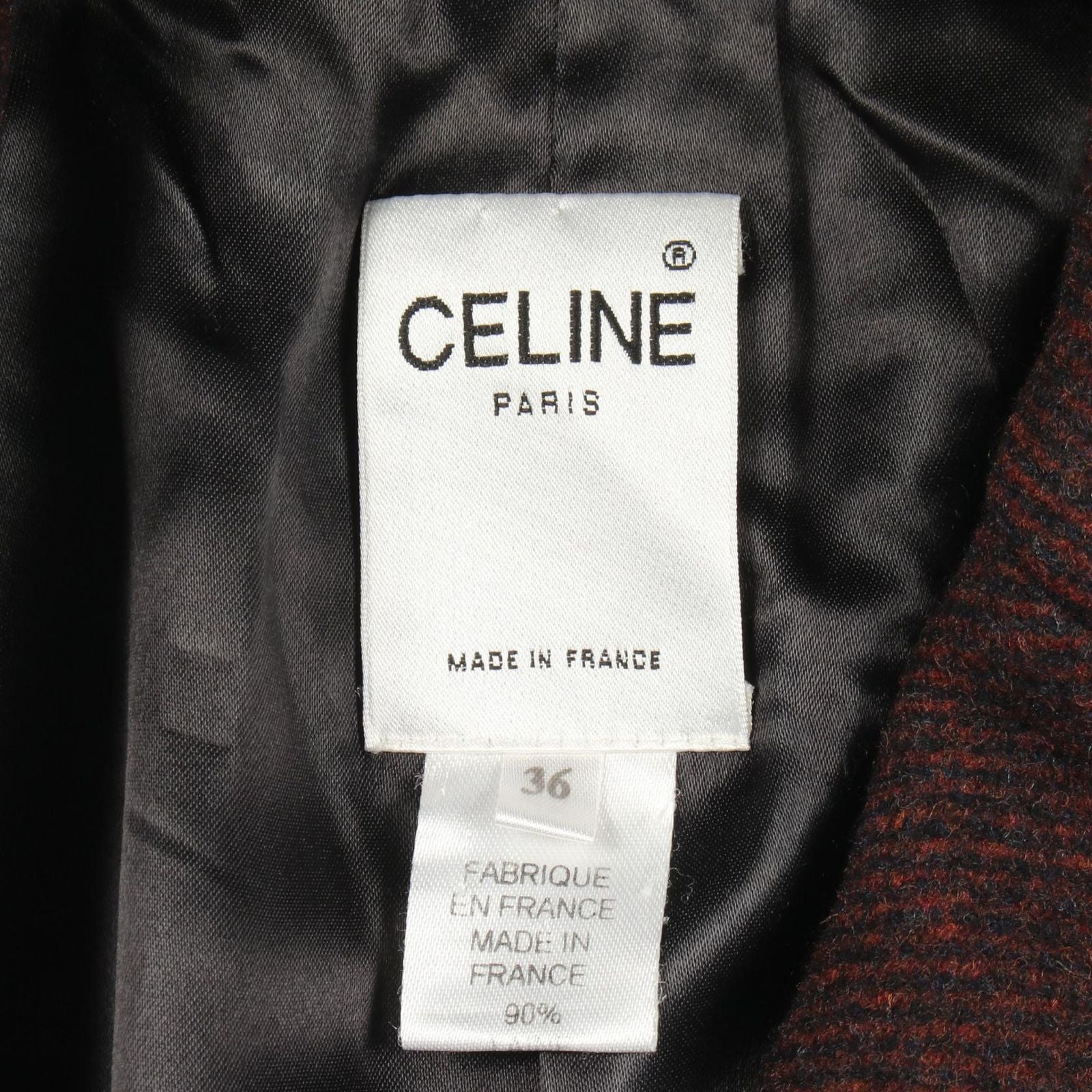 Celine Wool Coat Burgundy — view 3