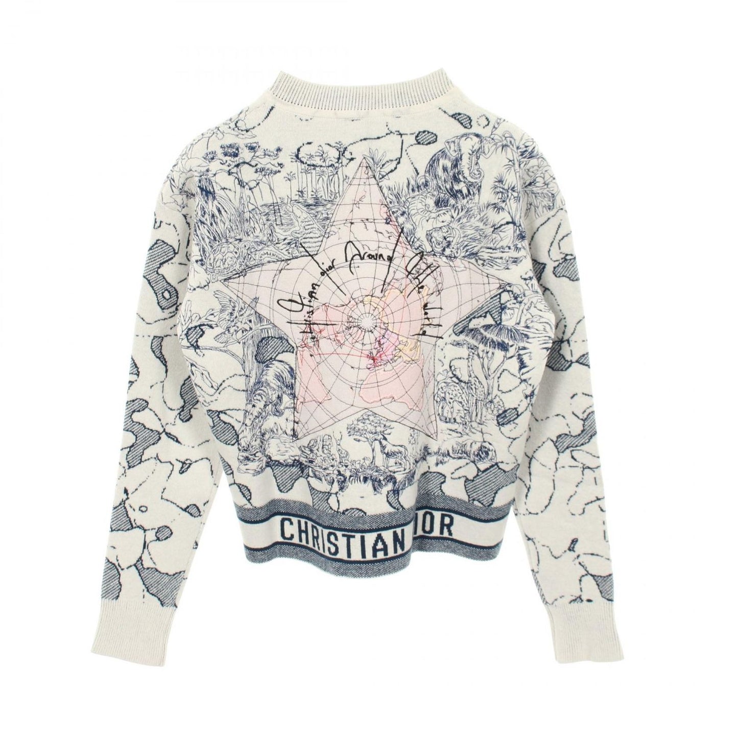 Dior Knit Toile de Jouy Embroidered Wool Sweater — view 2