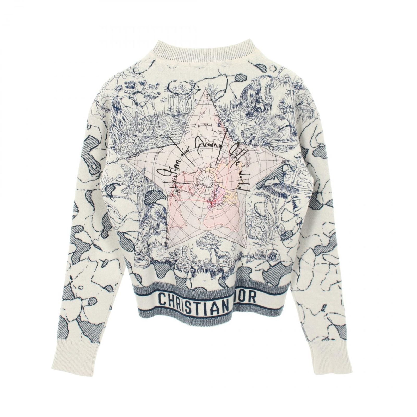 Dior Knit Toile de Jouy Embroidered Wool Sweater — view 2