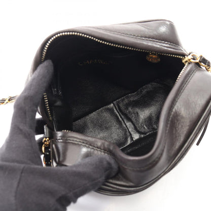 Chanel Shoulder Bag Triple CC Logo Tassel Black Lambskin Coco Fringe Mini Chain — view 3
