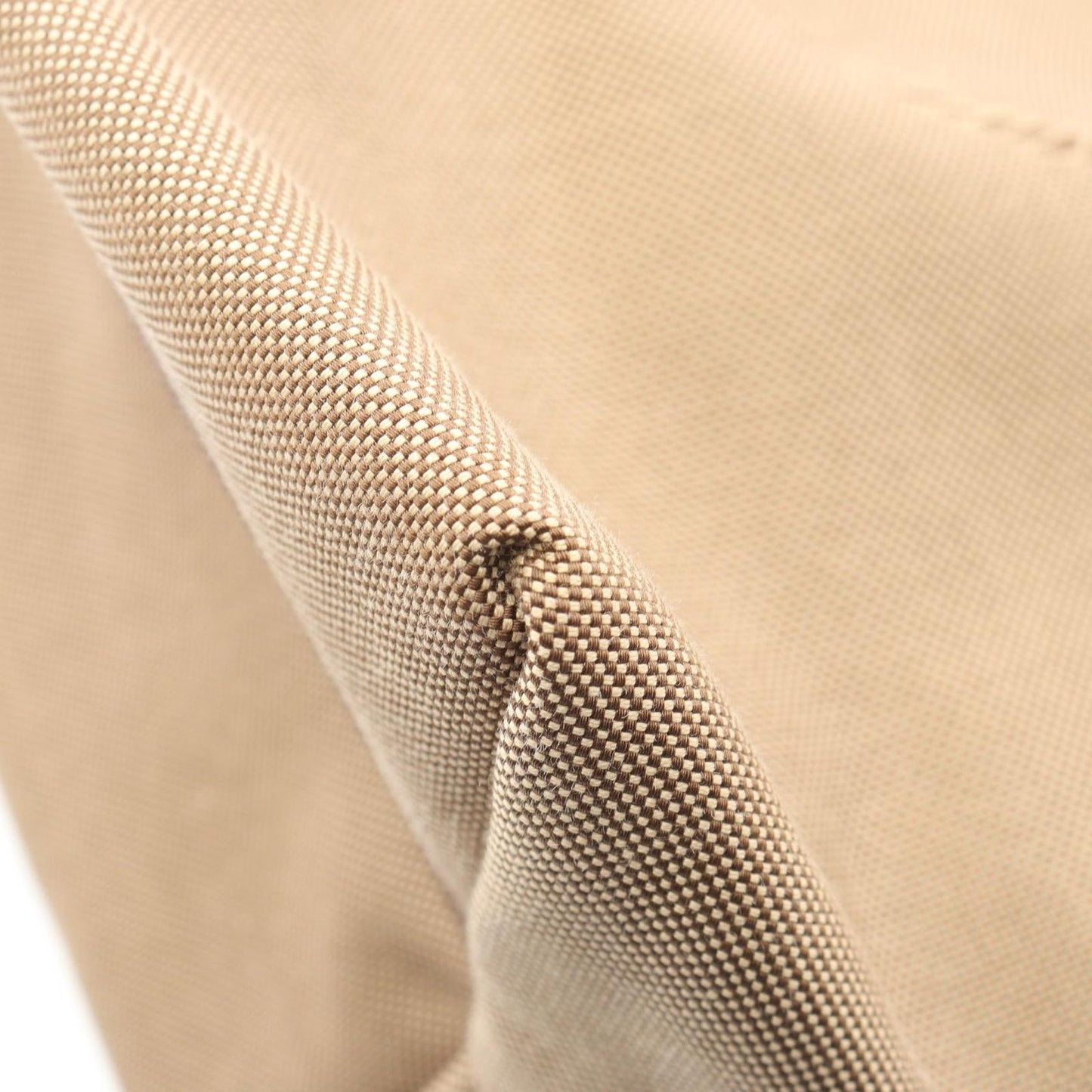 Prada Tote Logo Jacquard Beige Brown Canvas Leather — view 7