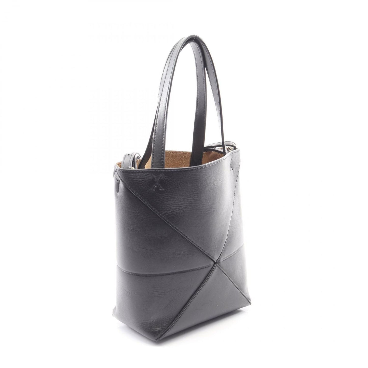 Loewe Handbag Puzzle Fold Mini 2-Way Black Leather Tote — view 2