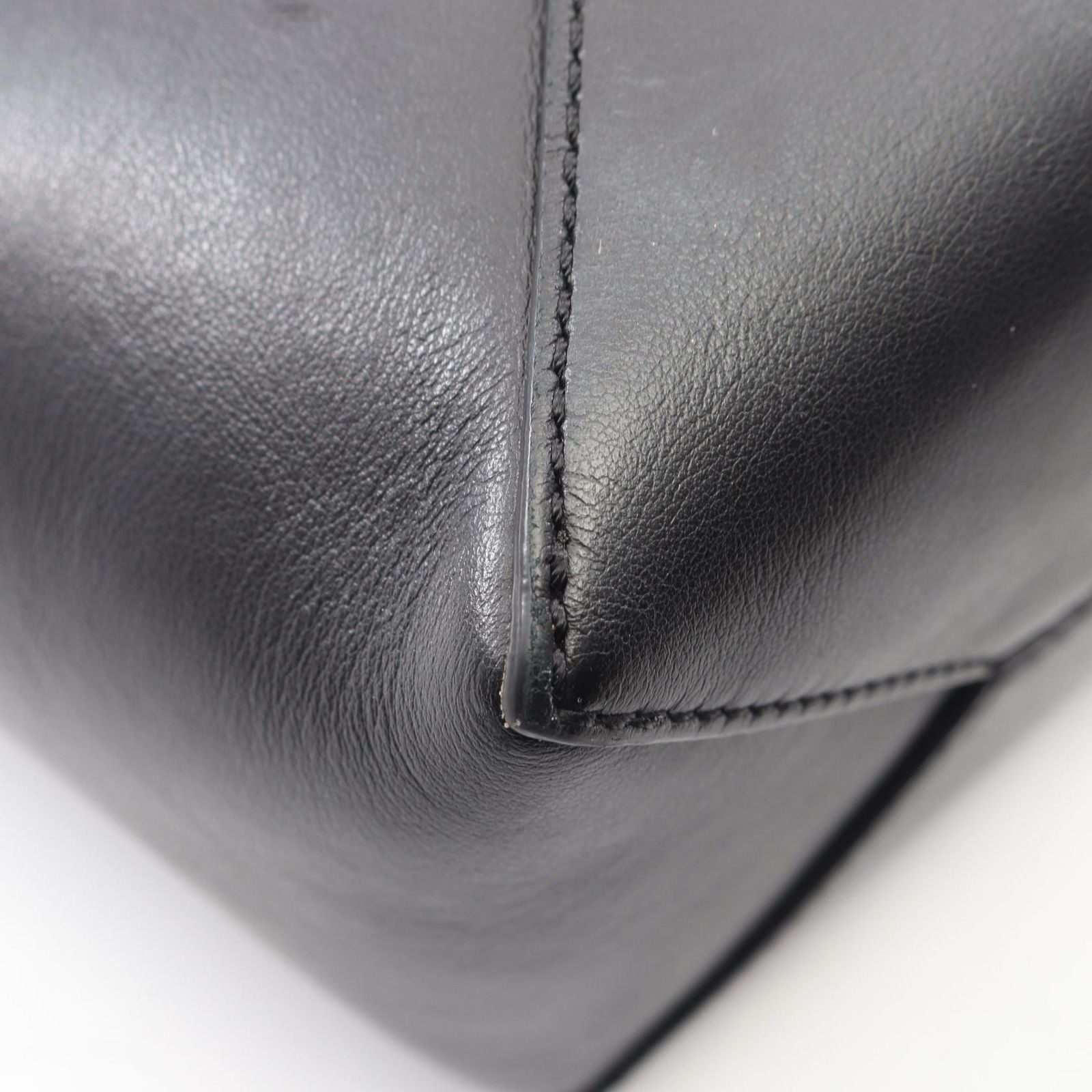 Loewe Handbag Puzzle Fold Mini 2-Way Black Leather Tote — view 5