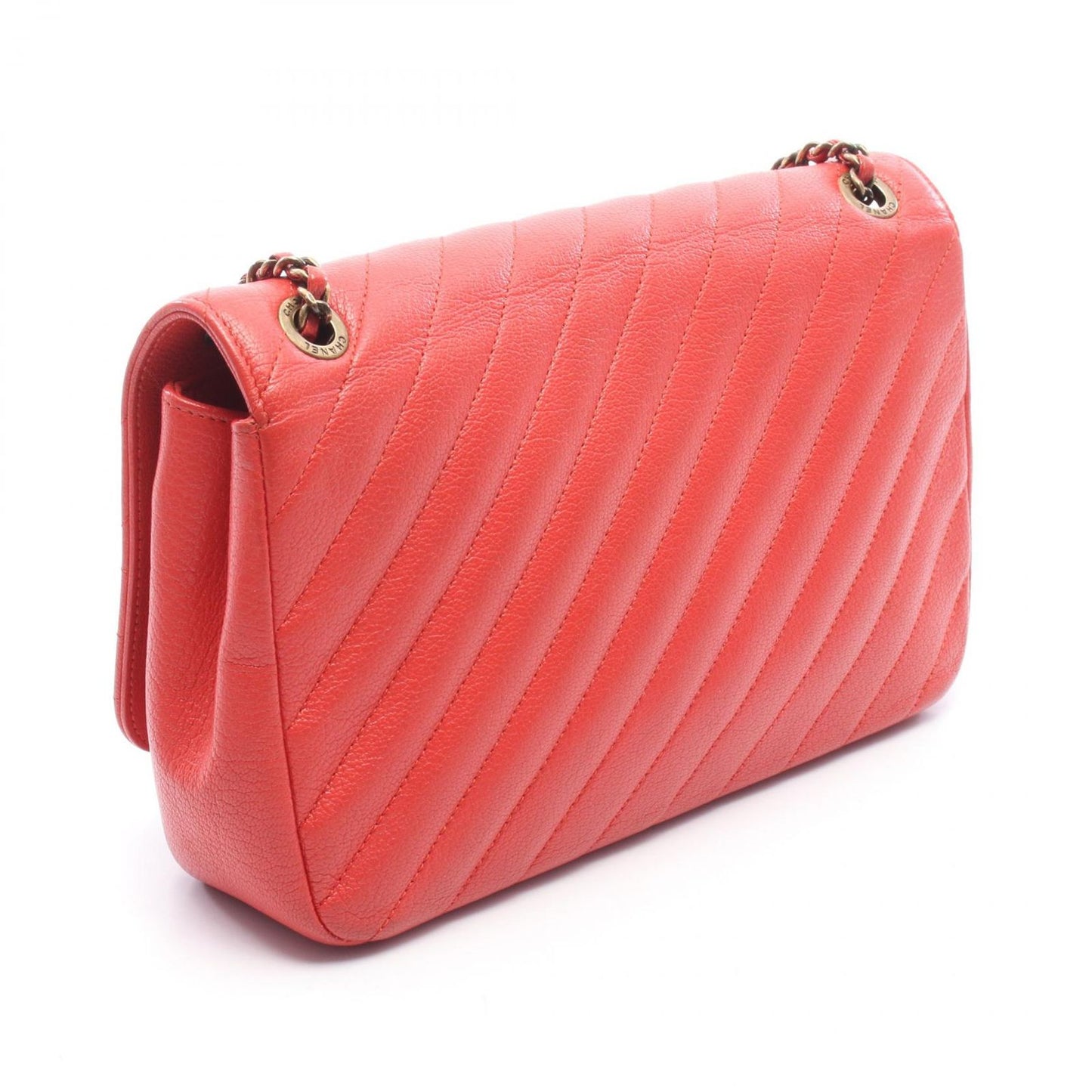 Chanel Shoulder Bag Mademoiselle Red Leather Chain — view 2