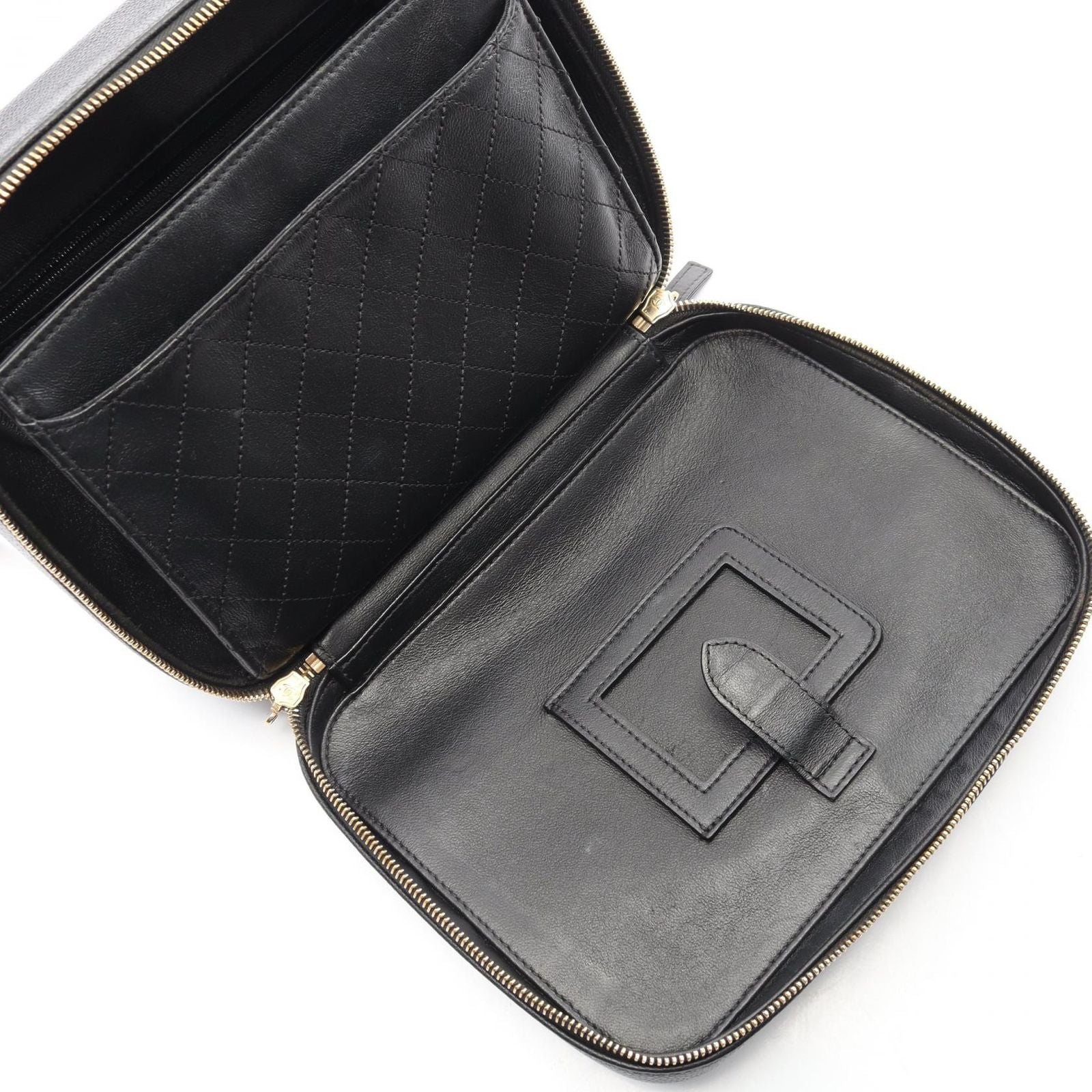 Chanel Shoulder Bag CC Filigree Quilted Vanity 2-Way Black Caviar Leather CC — view 4