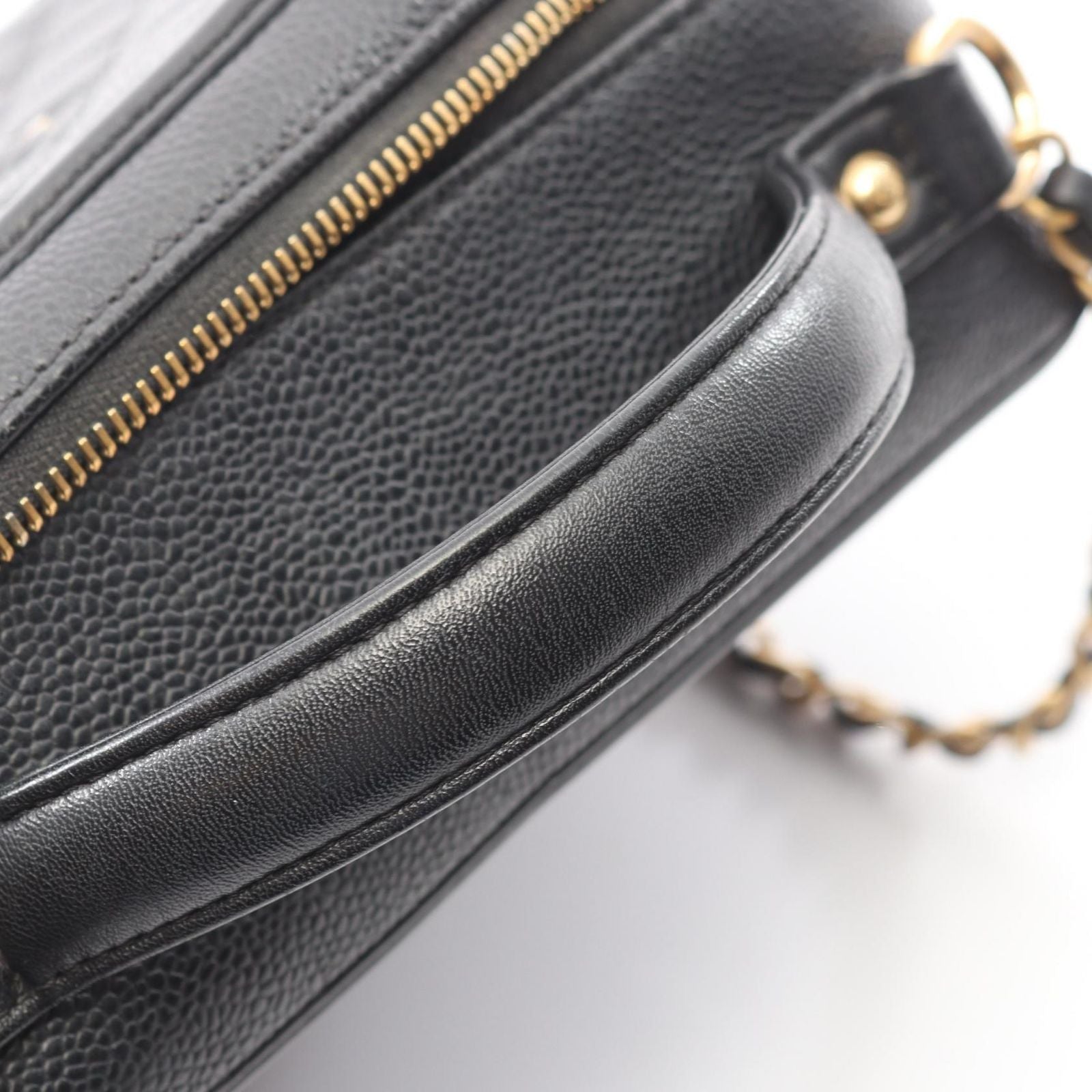 Chanel Shoulder Bag CC Filigree Quilted Vanity 2-Way Black Caviar Leather CC — view 7