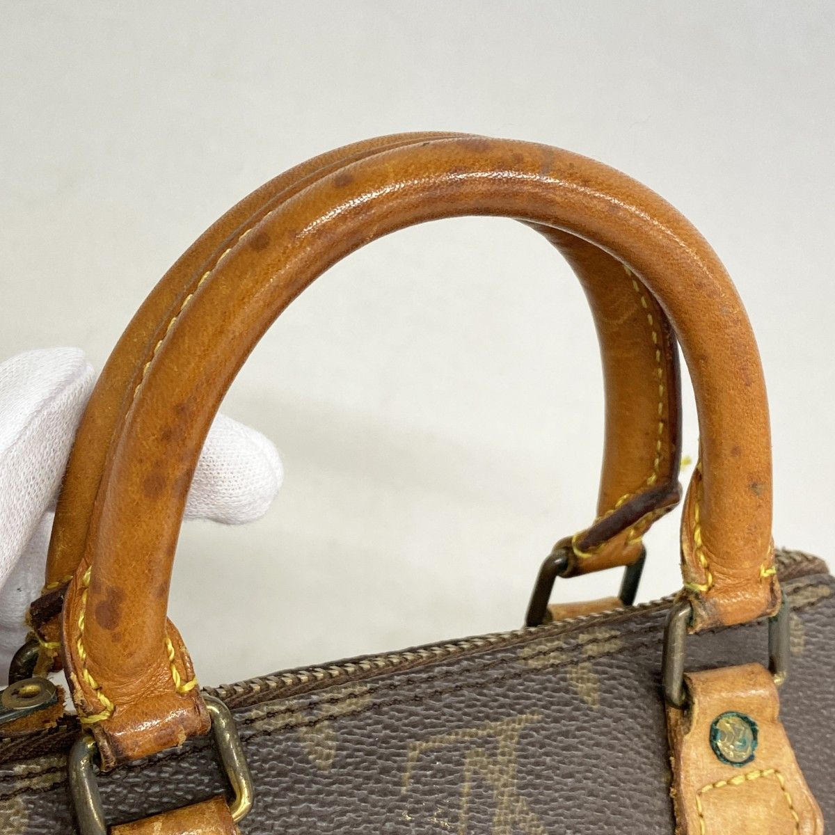 Louis Vuitton Handbag Monogram Mini Speedy Brown 2-Way Bag — view 9