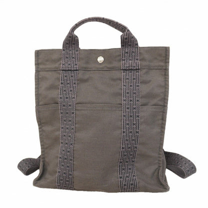 Hermes Backpack Her Line a Dos Canvas Gray Silver