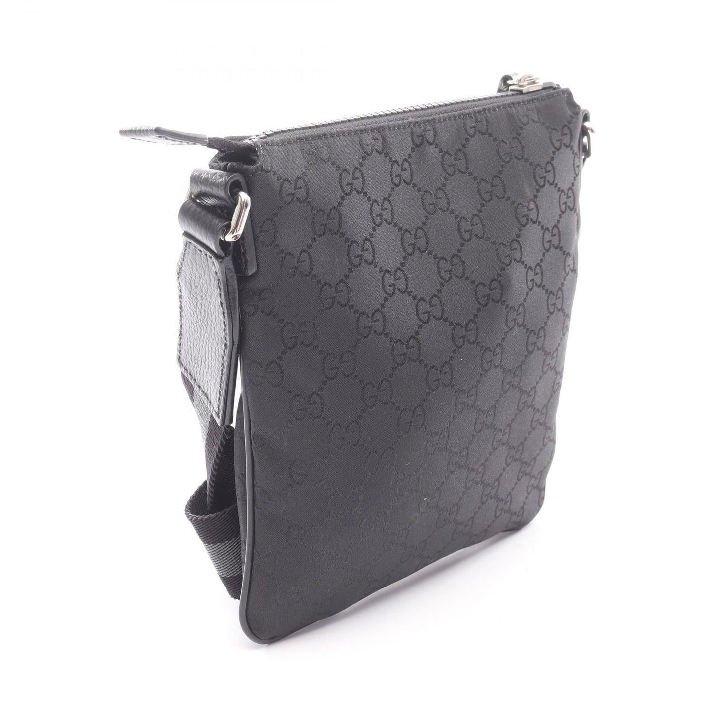 Gucci Shoulder Bag GG Pattern Black Nylon Leather — view 2