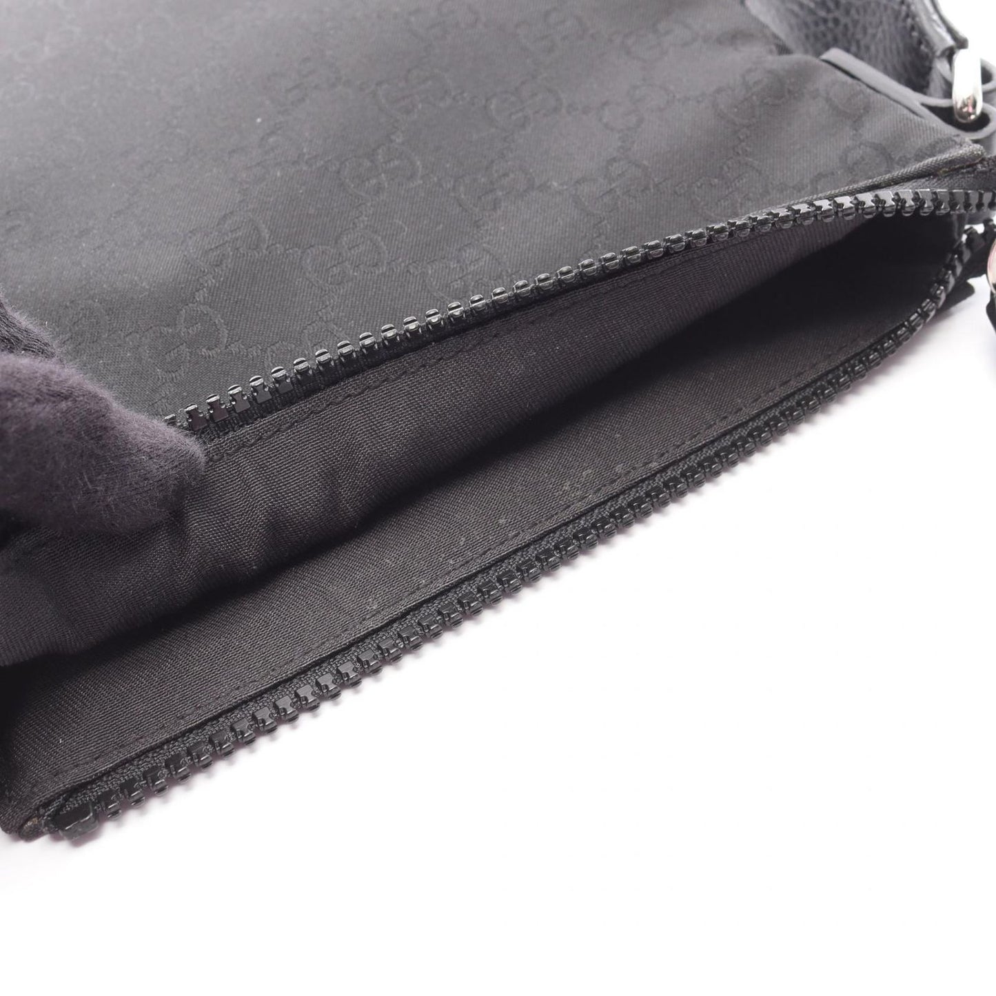 Gucci Shoulder Bag GG Pattern Black Nylon Leather — view 5