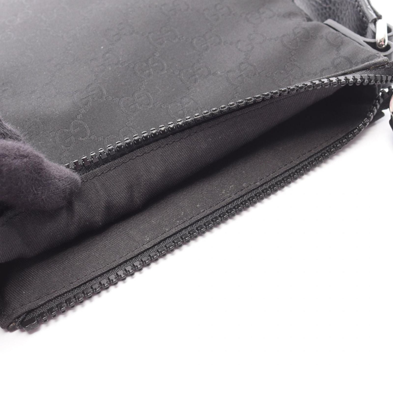 Gucci Shoulder Bag GG Pattern Black Nylon Leather — view 5