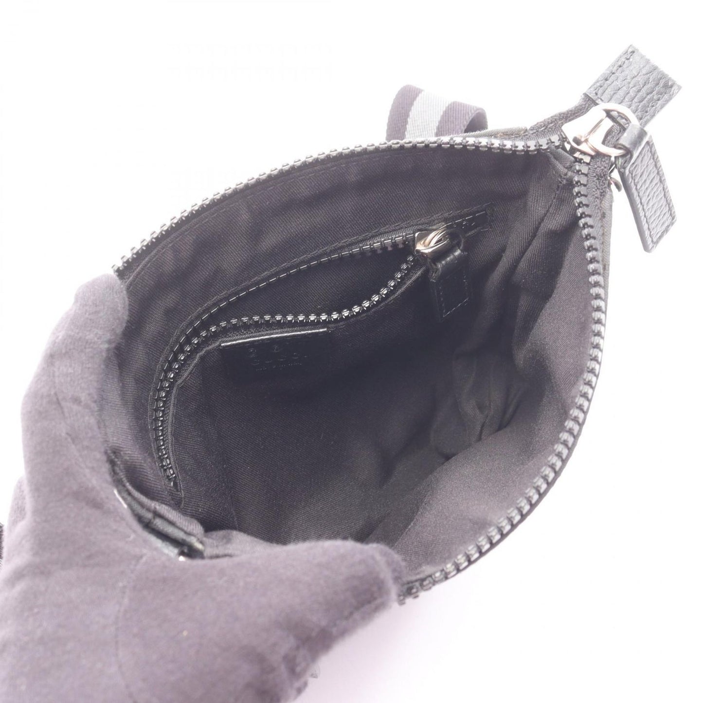 Gucci Shoulder Bag GG Pattern Black Nylon Leather — view 3