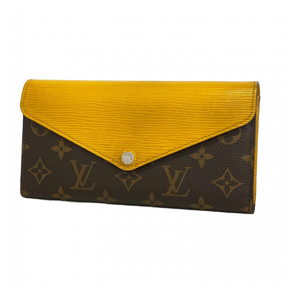 Louis Vuitton Trifold Wallet Monogram Epi Portefeuille Marie Louron Brown Citron