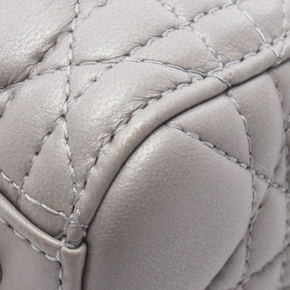 Dior Handbag Lady Dior Cannage 2-Way Gray Leather Tote — view 5
