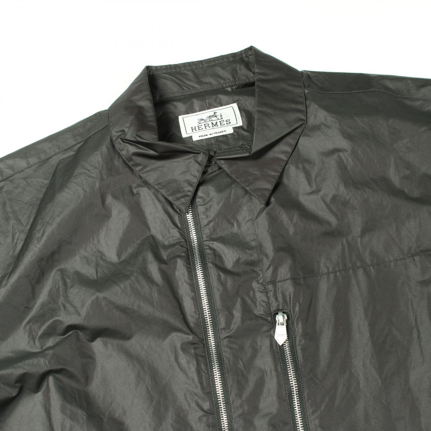 Hermes Series Button Zip Up Shirt Nylon Jacket — view 7