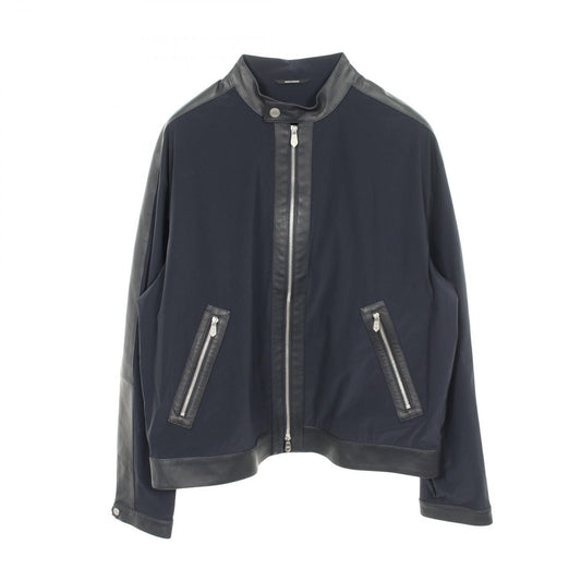 Hermes Series Button Zip Up Nylon Lambskin Jacket