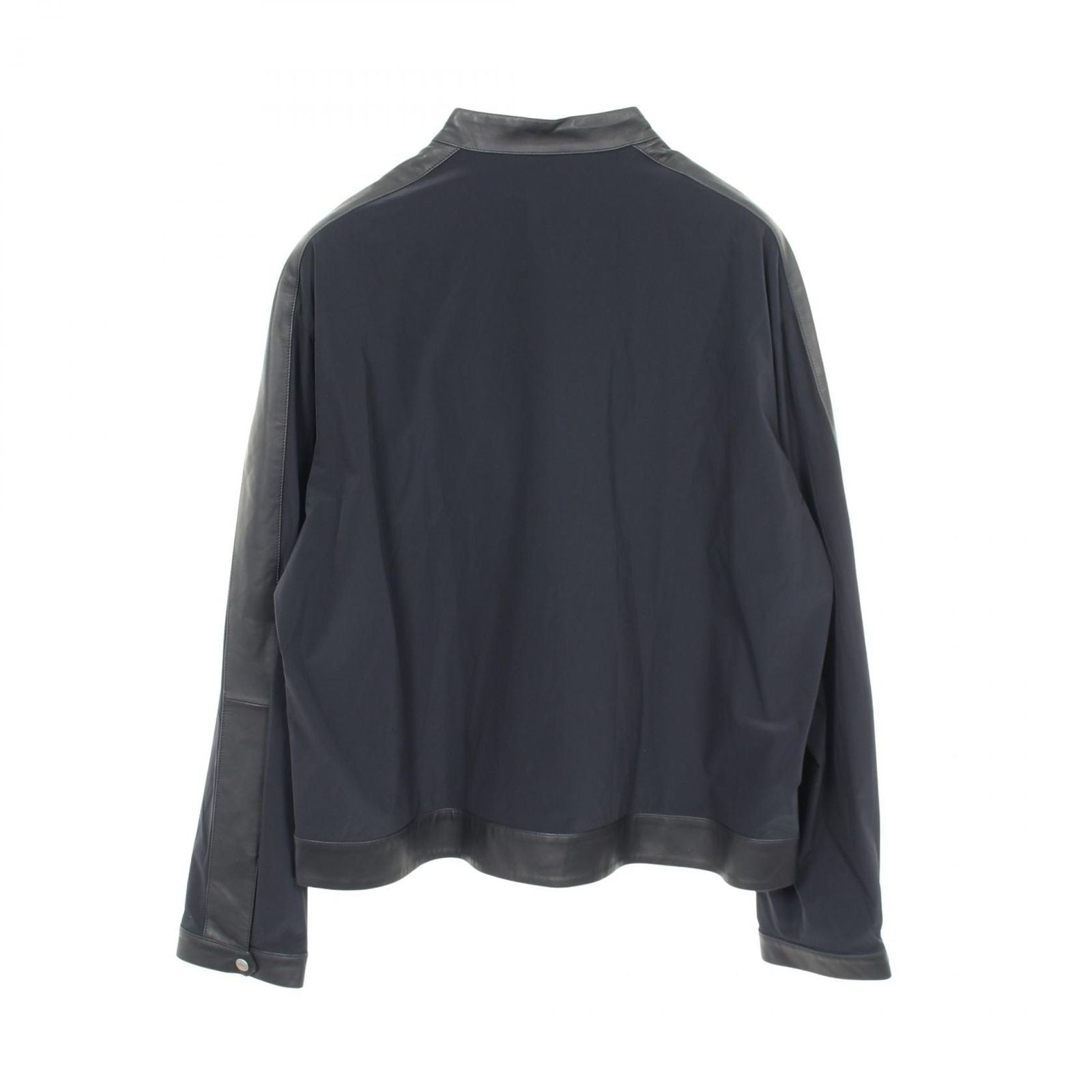 Hermes Series Button Zip Up Nylon Lambskin Jacket — view 2