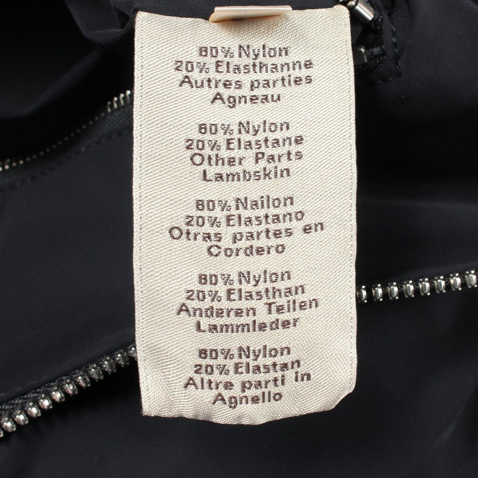 Hermes Series Button Zip Up Nylon Lambskin Jacket — view 4