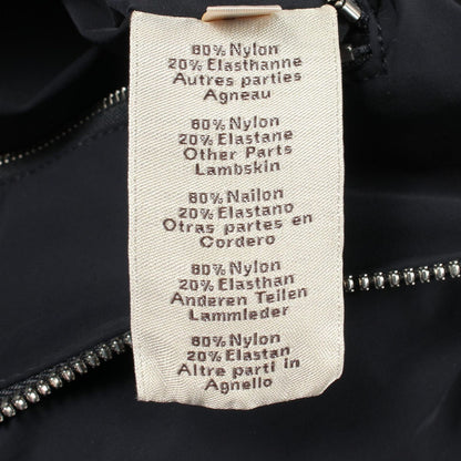 Hermes Series Button Zip Up Nylon Lambskin Jacket — view 4