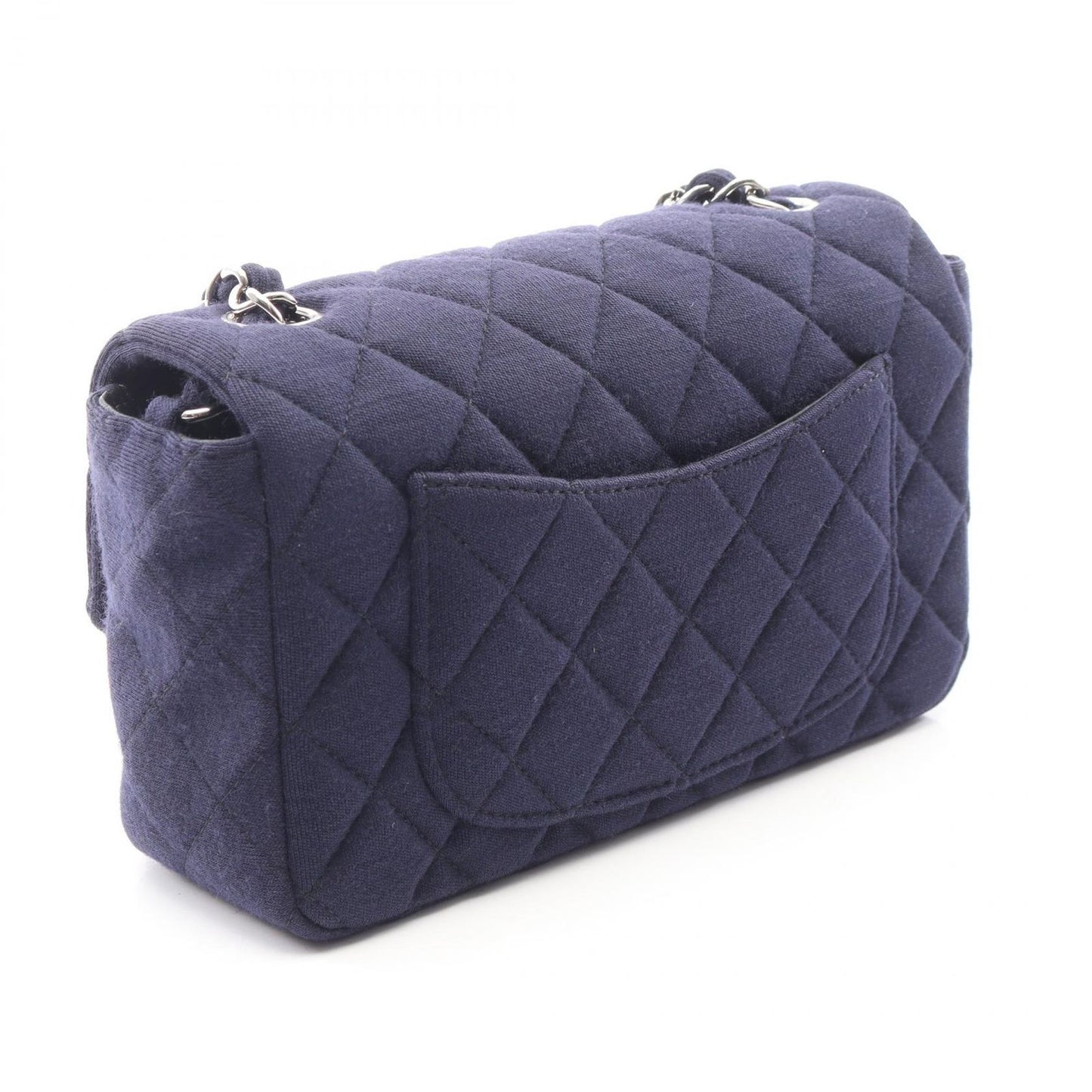 Chanel Shoulder Bag Mini Quilted 20 Navy Cotton Chain — view 2