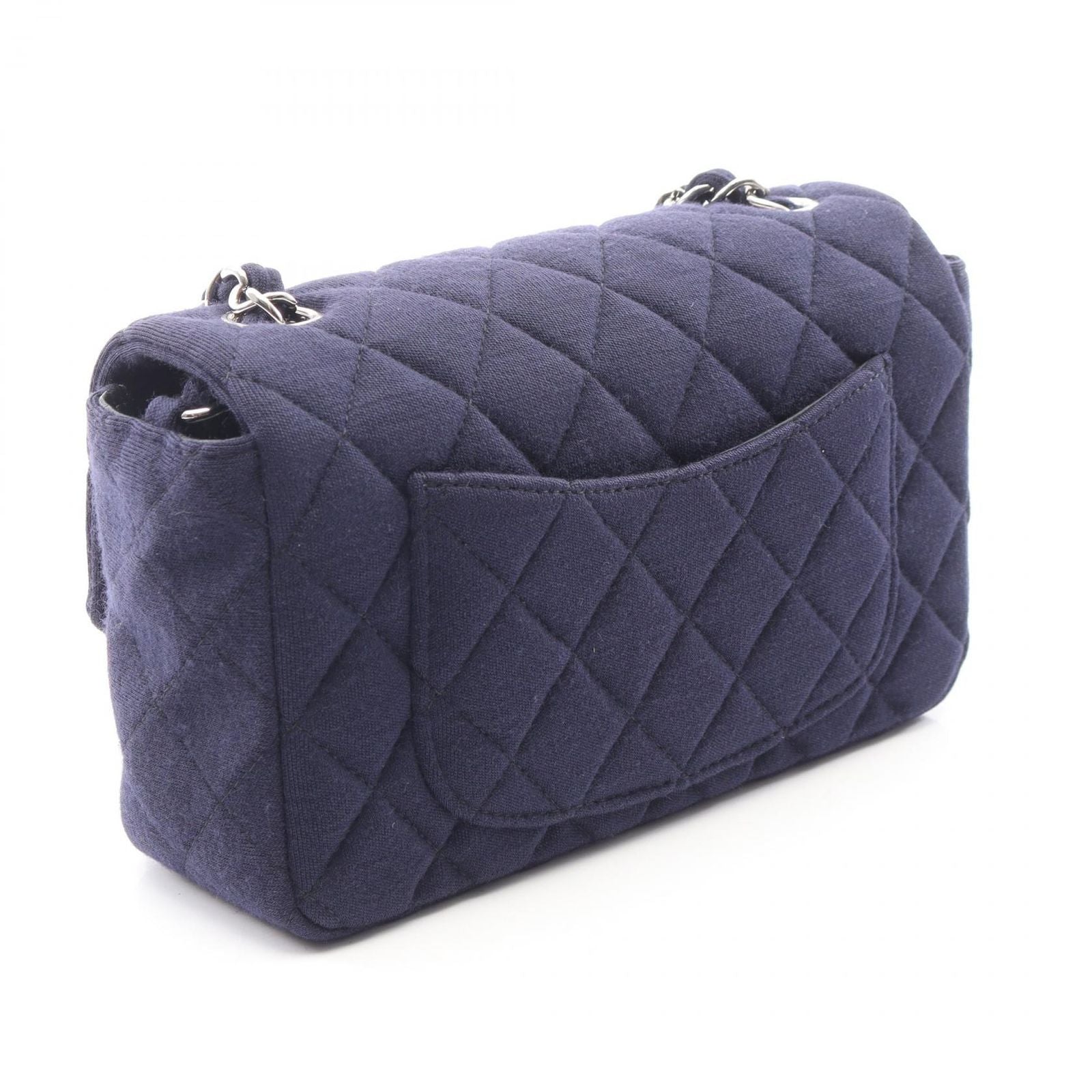 Chanel Shoulder Bag Mini Quilted 20 Navy Cotton Chain — view 2