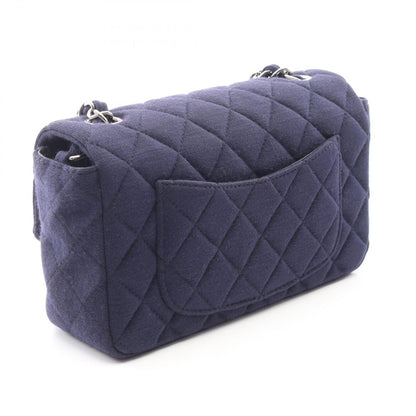 Chanel Shoulder Bag Mini Quilted 20 Navy Cotton Chain — view 2