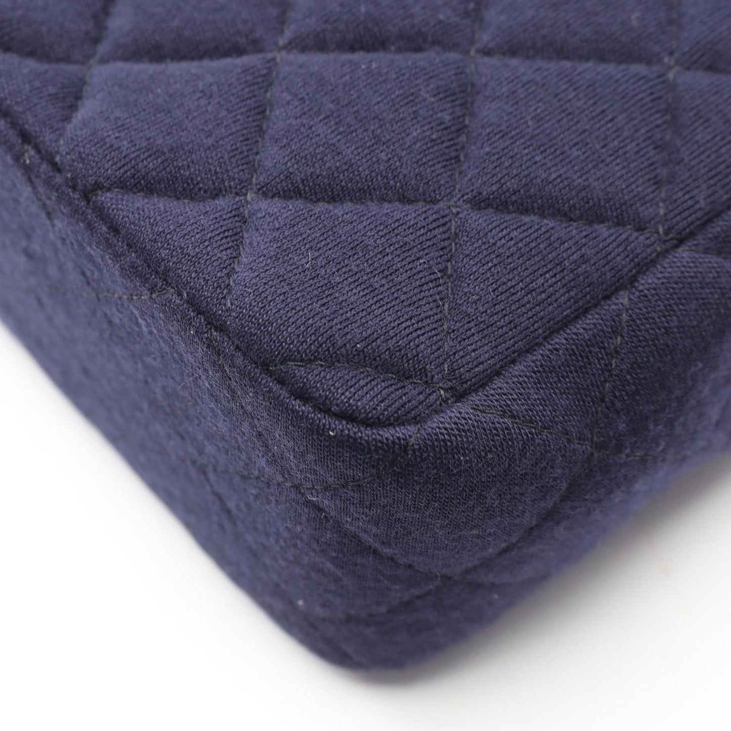 Chanel Shoulder Bag Mini Quilted 20 Navy Cotton Chain — view 7