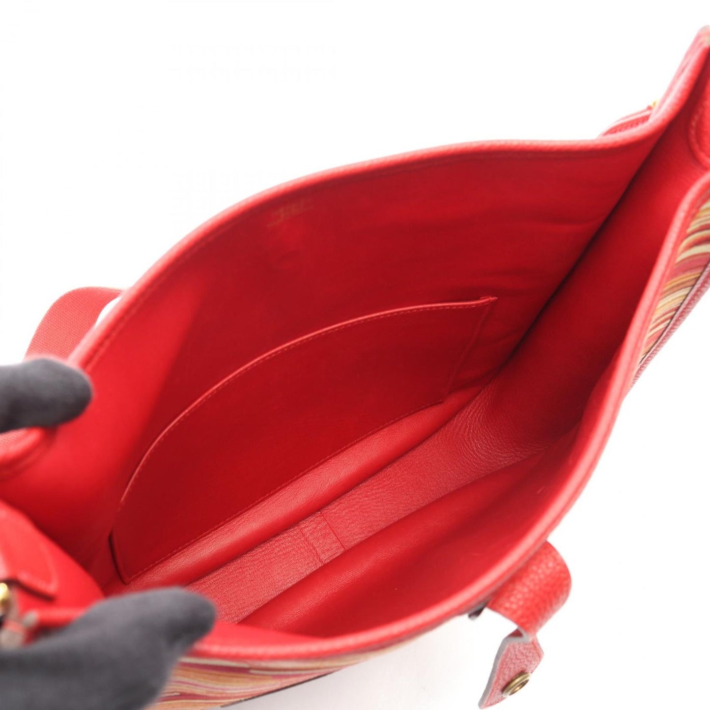 Hermes Shoulder Bag Evelyne 1 Anne PM Rouge Vif Leather — view 3