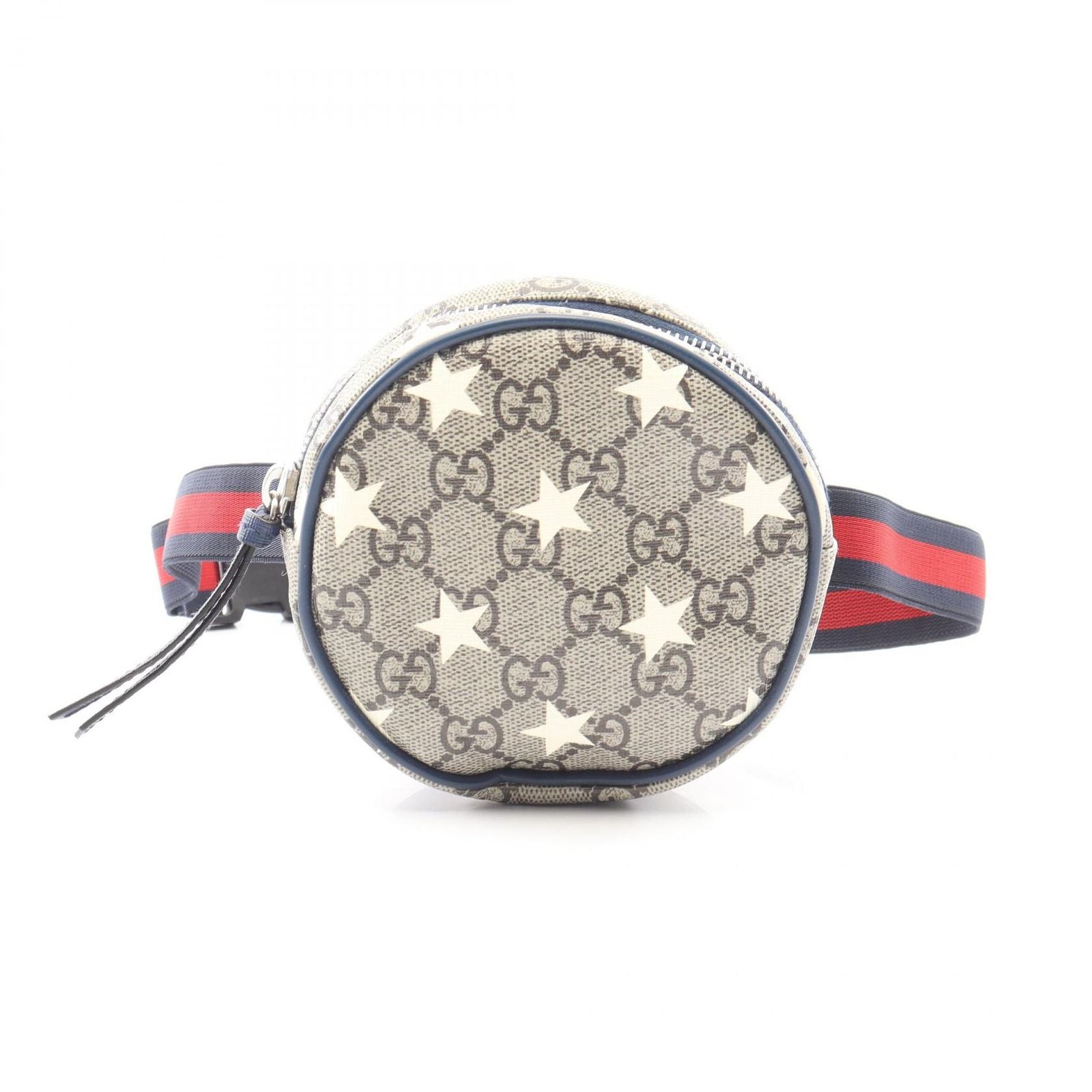 Gucci Waist Bag Children's GG Supreme Star Kids Beige Navy Canvas Leather Round