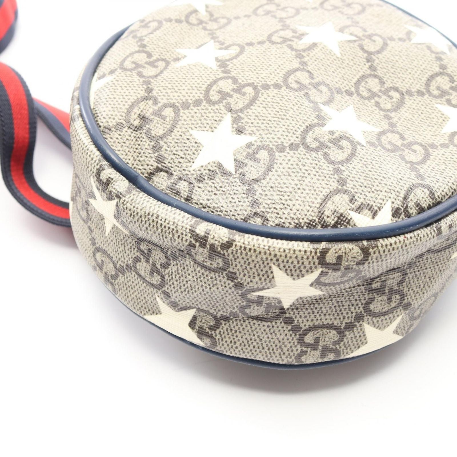 Gucci Waist Bag Children's GG Supreme Star Kids Beige Navy Canvas Leather Round — view 5