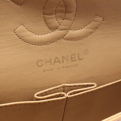 Chanel Shoulder Bag Quilted Double Flap Beige Caviar Leather Chain — view 4