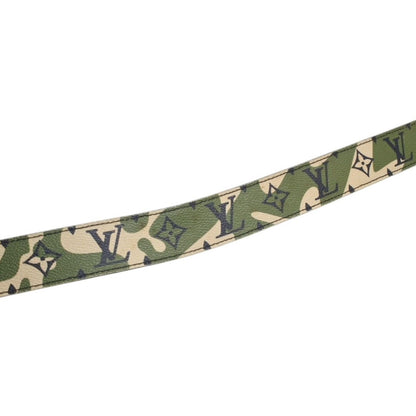 Louis Vuitton LV TM Ceinture Belt Leather Monogram Moflage Khaki Beige Black — view 6